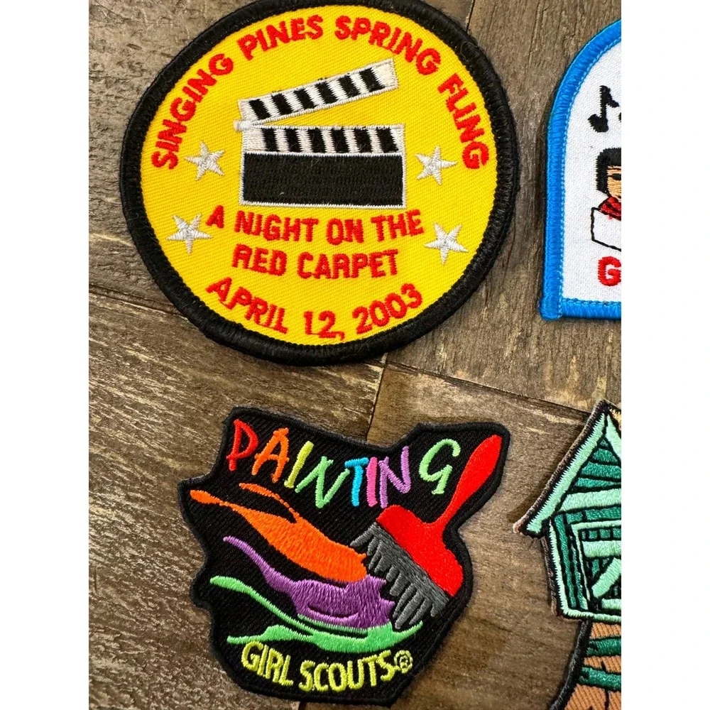 Vintage Girl Scout Arts & Crafts Fun Patch Lot Painting Singing Theater